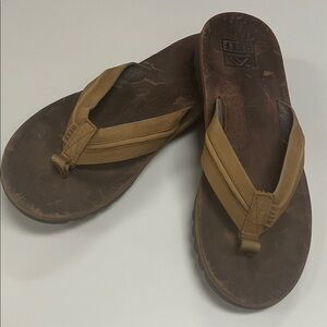 Reef Men's Brown Leather Flip-Flops NWT Size 11
